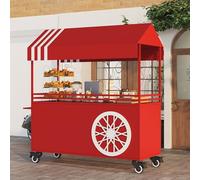 Chariot de vendeur portable avec auvent, support de vente de nourriture de rue mobile, chariot pliable pour marchés et événements, 160 cm