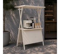 Chariot de Vente Alimentaire Portable avec Auvent et Roulettes | Étal Mobile en Fer Métallique pour Marchés Paysans, Salons d’Artisanat, Vente Ambulante et Plage(170cm/66.9in)
