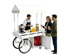 Chariot de Vente Ambulant avec Auvent, Étal de Marché, Adapté aux Marchés Fermiers, Boutiques Éphémères et Événements Commerciaux(White,120cm)