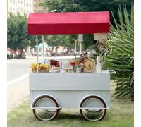 Chariot de vente de nourriture mobile multifonctionnel avec support d'affichage pour stand de marché, événements pop-up en plein air, 63 pouces