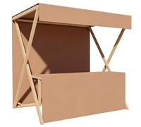 Chariot de vente pliable en bois avec auvent Le stand de marché portable pour marchés, salons et boutiques éphémères, 6 couleurs, 2 tailles(Brown,200cm/79in)