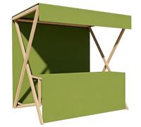 Chariot de vente pliable en bois avec auvent Le stand de marché portable pour marchés, salons et boutiques éphémères, 6 couleurs, 2 tailles(Green,150cm/59in)