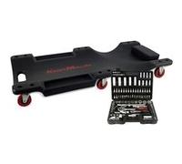 Chariot de visite Kraft Müller, vidange véhicule Set pour Mécanicien, Coffret 108 pcs liquet Douille Acier Vanadium