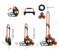 Chariot d'escalier, design compact et portable, charge maximale : 54 kg (120 lbs) / 119 kg (260 lbs)