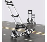 Chariot d'escalier Robuste à 6 Roues - Capacité de 70,3 kg - Diable Pliable Tout Terrain en Aluminium avec poignée réglable - Parfait pour Les Courses, Les livraisons, Les Appartements