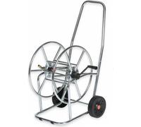 Chariot dévidoir professionnel pour max. 80m 3/4 pouces en chrome galvanisé