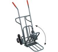 Chariot Diable 6 Roues - Bâti Robuste - Bavette Rabattable - Idéal pour Transporter des Charges Lourd - D-Work