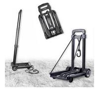 Chariot Diable Pliable FISHTEC Aluminium Léger 1,25 Kg Capacité 35 Kg Poignée Télescopique 96 Cm 2 Roues 360° Stable Noir G