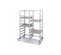 Chariot Double en Inox pour Casiers à Vaisselle 18 Niveaux - - Inox