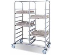 Chariot Double en Inox pour Casiers à Vaisselle 18 Niveaux - Pujadas - Inox G