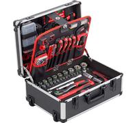 Chariot d'outils 238 pièces - Coffret d'outils - Poignée télescopique / Coffret d'outils professionnel rempli / Boîte à outils mobile sur roulettes / Boîte à outils complète, noire/argentée, 8971480 |