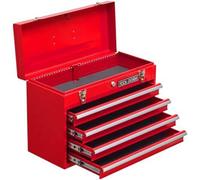 Chariot d'outils avec 4 tiroirs, 51 cm, coffret d'outils en acier avec roulettes, de couleur rouge – Armoire d'outils mobile avec intérieur en Eva, système de verrouillage automatique, idéal pour le g