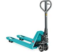 Chariot élévateur de palettes PTM avec levée rapide jusqu'à 120 kg | Capacité de charge de 2 000 kg | Longueur des fourches de 1 150 mm | Roue de direction/rouleaux de fourches en nylon résistant à l'