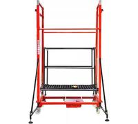 Chariot Élévateur Électrique, Plateforme de Levage d'Échafaudage Industrielle avec Télécommande, Charge Max 300kg, Design Mobile Pliable, Construction Acier pour Bâtiment Intérieur et Extérieur,2.5m