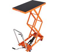 Chariot élévateur hydraulique SucceBuy avec une capacité de charge de 330 livres, une hauteur de 127 cm, équipé de 4 roues et d'une surface antidérapante, idéal pour le transport et la manutention de