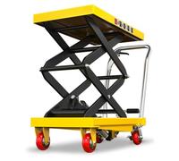 Chariot Élévateur Hydraulique Table Élévatrice | Commande Au Pied, Plateau Acier, Roues Pivotantes, Atelier Entrepôt(70x45x126cm-200kg)