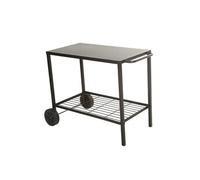 Chariot en Acier pour plancha - COOKING BOX - 2 niveaux de rangement - 85 cm - Noir