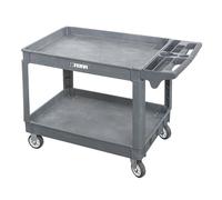 Chariot en polypropylene avec 2 bacs avec 2 roues fixes et 2 roues pivotantes