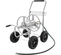 Chariot enrouleur de tuyau VEVOR, peut contenir jusqu'à 76 m de tuyau x 1,5 cm, chariot pour tuyau d'arrosage, outil mobile avec 4 roues en acier pour planter à l'extérieur avec panier de rangement, p