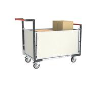 Chariot FLATPACK™ modulaire PP alvéolaire 2 dossiers + 2 ridelles plateau bois 850 x 500 mm 250 kg - 806724175