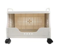 Chariot Imprimante Mobile à Roulettes, Organisateur Bureau sous Table | Plastique, Structure à Deux Niveaux, Rangement Dossiers Intégré, Usage Maison et Espace sous Bureau