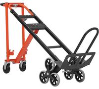 Chariot industriel convertible 3 en 1 pour monter les escaliers, charge maximale de 350 kg, diable pliable avec poignée et roues, chariot utilitaire pour monter les escaliers, pour le transport et le