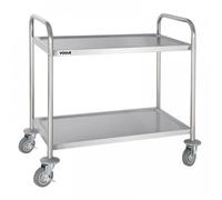 Chariot inox de service 2 niveaux