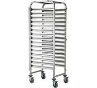 Chariot Inox Démontable 15 Glissières pour Bacs GN 1/1 - - Inox