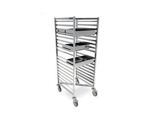 Chariot Inox Emboîtable GN 2/1 Renforcé - 18 Paires de Glissières - - - Acier inoxydable