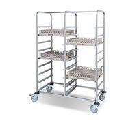 Chariot Inox pour Casiers à Vaisselle 5 à 9 Niveaux