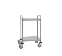 Chariot Inox soudé avec poignée 2 Plateaux 620x420x1025mm