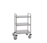 Chariot Inox soudé avec poignée 3 Plateaux 625x425x H1018,5mm