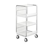 chariot latéral Hewi 950.74.00060VR cadre blanc , étagère chromé brillant