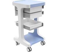 Chariot médical - Chariot cosmétique - 3 niveaux - ABS robuste - Capacité de charge 50 kg - 41x41x67 cm - À poser au sol - Bleu