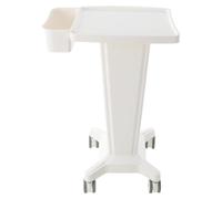 Chariot médical mobile - Fabriqué en plastique ABS - Capacité de charge : 60 kg - Équipé de roulettes - Avec supports latéraux - Plateau de rangement de 40 x 36 cm - Couleur : blanc