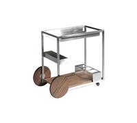 Chariot minibar en acier et noyer