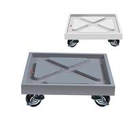 Chariot mobile pour plantes, support carré pour pot de fleurs, 5 roulettes verrouillables, roulettes robustes de 14 pouces pour pots de fleurs, soucoupe avec bac à eau (couleur : blanc, taille : 34 cm
