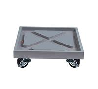 Chariot mobile pour plantes, support carré pour pot de fleurs, 5 roulettes verrouillables, roulettes robustes de 14 pouces pour pots de fleurs, soucoupe avec bac à eau (couleur : gris, taille : 32 cm)