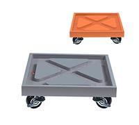 Chariot mobile pour plantes, support carré pour pot de fleurs, 5 roulettes verrouillables, roulettes robustes de 14 pouces pour pots de fleurs, soucoupe avec bac à eau (couleur : rouge, taille : 32 cm