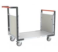 Chariot modulaire FLAT-PACK™ PP alvéolaire 2 dossiers, plateau bois 850 x 500 mm 250 kg - 806724172