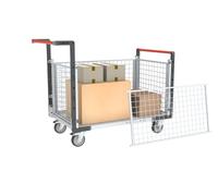Chariot modulaire grillagé 2 dossiers + 2 ridelles plateau bois 1000 x 600 mm 250 kg - 806724245
