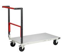 Chariot monté dossier repliable 1000 x 600 mm plateau mélaminé roues CC 250 kg - 806722111
