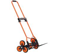 Chariot monte-escalier, capacité de 54 kg, chariot pliable portable avec poignée télescopique, 6 roues et 2 cordes élastiques, chariot monte-escalier pour la maison, les courses, l'entrepôt