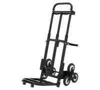Chariot monte-escaliers - Diable à 6 roues - Capacité de charge : 210 kg - Pliable - Poignée réglable en hauteur - Pour le transport dans les escaliers - Noir
