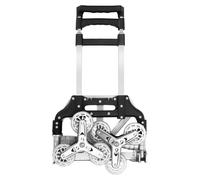 Chariot monte-escaliers - Diable pliable - Aluminium - 6 roues dont 2 roulettes triangulaires - Capacité de charge : 75 kg, 70 kg dans les escaliers - Argent