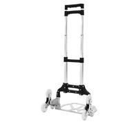 Chariot monte-escaliers - Diable pliable - Roues pour escaliers - Corde élastique - Aluminium + acier inoxydable - Barre en acier inoxydable