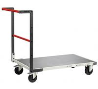 Chariot monté FLATPACK™ dossier fixe 1000 x 600 mm plateau tôle roues CC 250 kg - 806722310