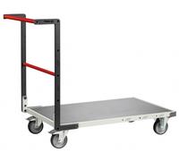 Chariot monté FLATPACK™ dossier fixe 1000 x 600 mm plateau tôle roues TPE 250 kg - 806722320