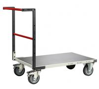 Chariot monté FLATPACK™ dossier fixe 1000 x 600 mm plateau tôle roues TPE 400 kg - 806722340