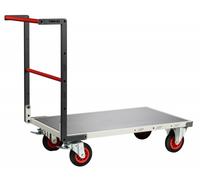 Chariot monté FLATPACK™ dossier fixe 850 x 500 mm plateau tôle roues CC 400 kg - 806721330